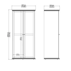 Draaideurkasten-Hioshop North kledingkast 2 deuren wit