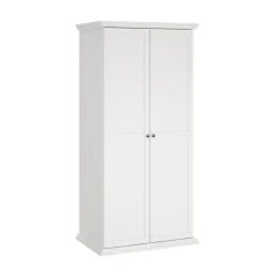 Draaideurkasten-Hioshop North kledingkast 2 deuren wit