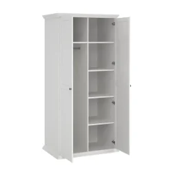 Draaideurkasten-Hioshop North kledingkast 2 deuren wit