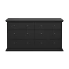 Hioshop North kommode 6 laden zwart mat