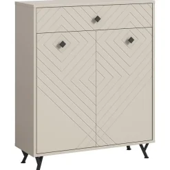 Schoenenkasten-Hioshop Notes schoenenkast 2 deuren mat beige