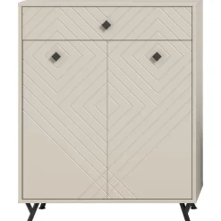 Schoenenkasten-Hioshop Notes schoenenkast 2 deuren mat beige