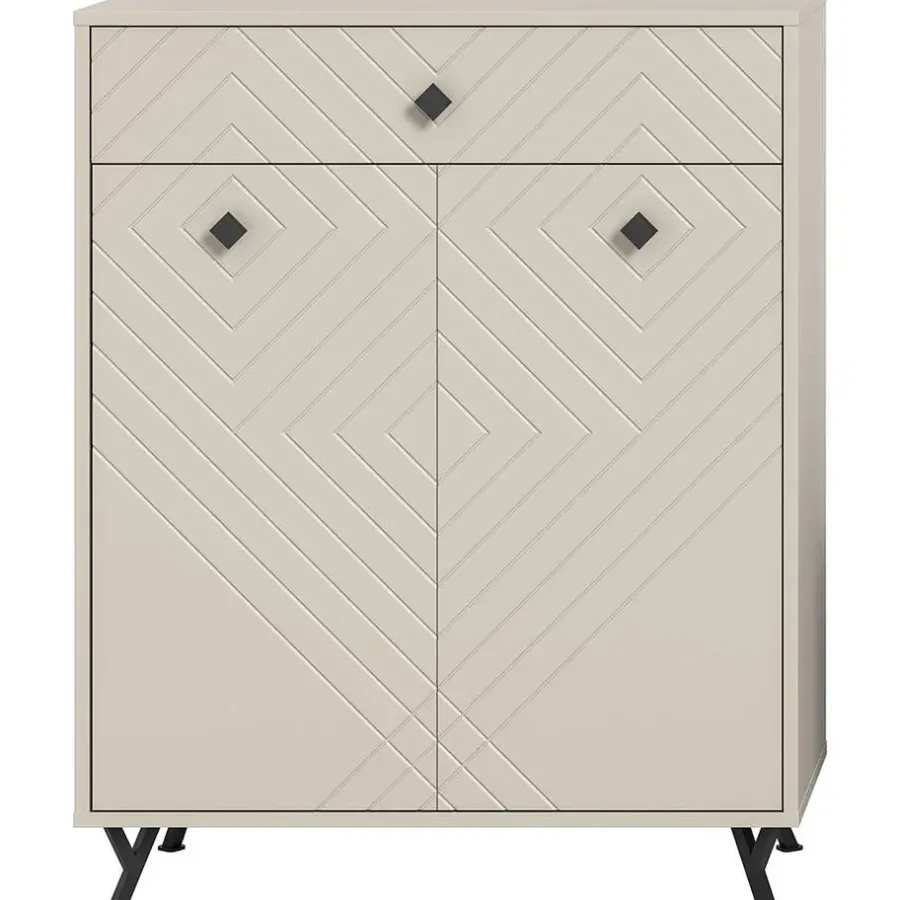Schoenenkasten-Hioshop Notes schoenenkast 2 deuren mat beige
