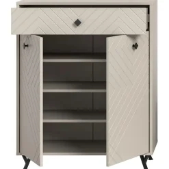 Schoenenkasten-Hioshop Notes schoenenkast 2 deuren mat beige