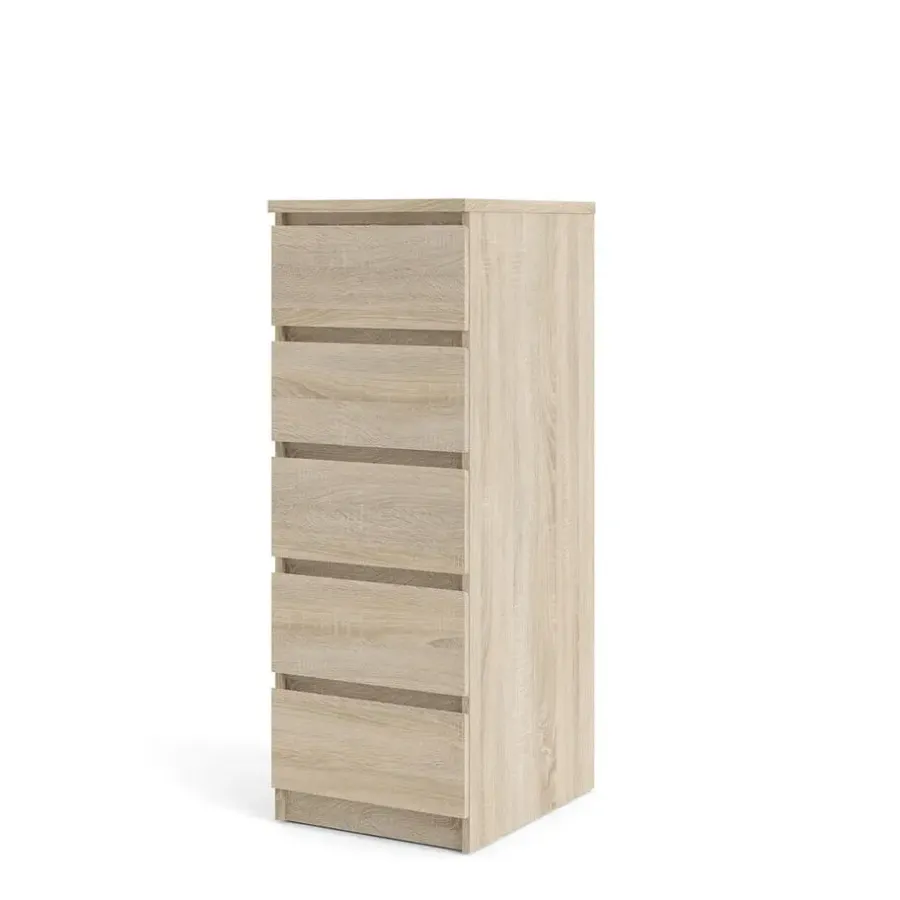 Ladekasten|Ladekasten-Hioshop Noulan commode 5 lades eiken decor
