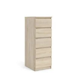 Ladekasten|Ladekasten-Hioshop Noulan commode 5 lades eiken decor