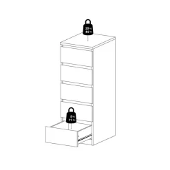 Ladekasten|Ladekasten-Hioshop Noulan commode 5 lades eiken decor