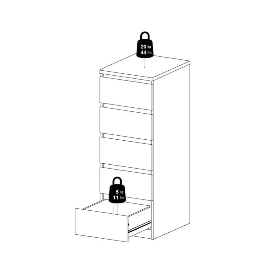 Ladekasten|Ladekasten-Hioshop Noulan commode 5 lades eiken decor