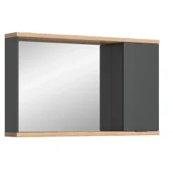 Spiegelkasten-Merkloos Hioshop Nuaro spiegelkast 1 deur grijs
