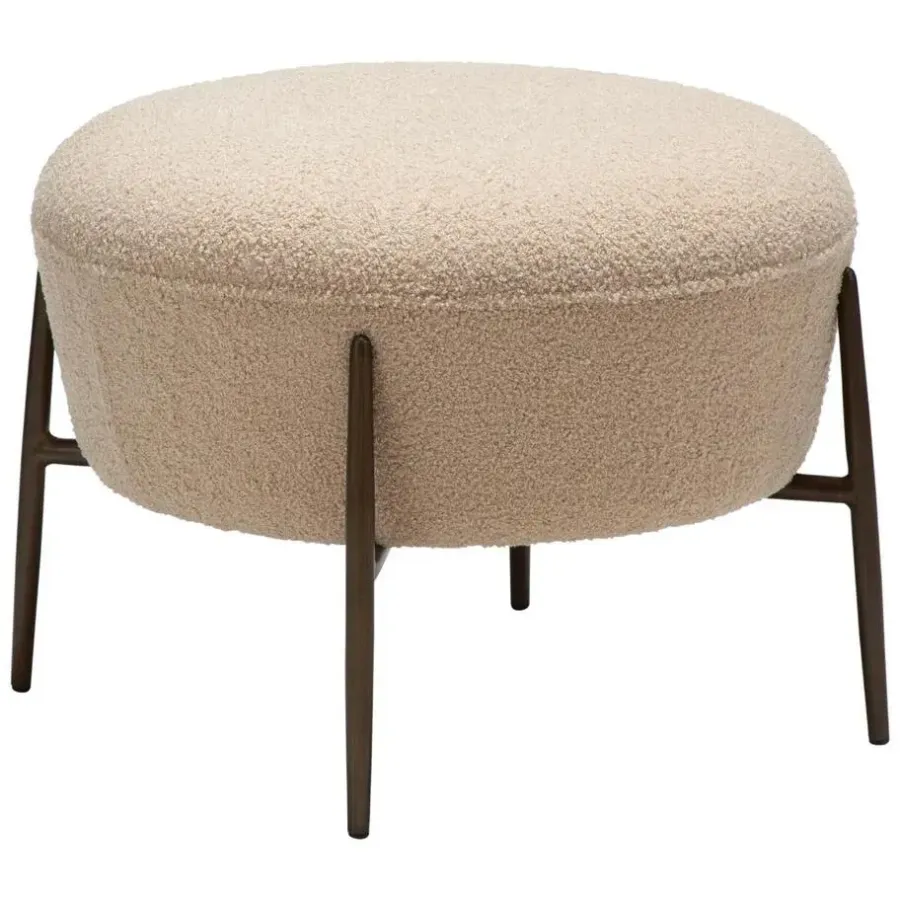 Merkloos Hioshop Orbit Dan-Form poef bouclé offwhite