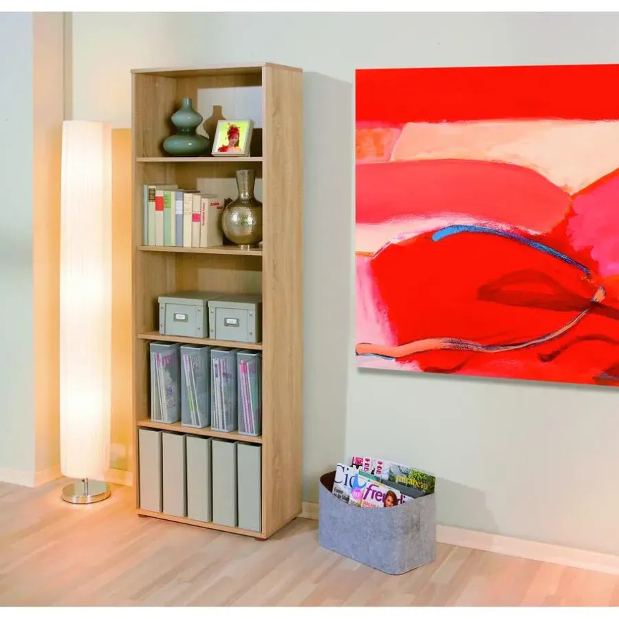 Wandkasten-Hioshop Parim wandkast 5 ruimtes Sonoma eiken decor