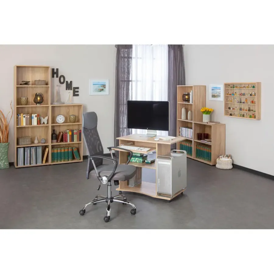 Wandkasten-Hioshop Parim wandkast 5 ruimtes Sonoma eiken decor