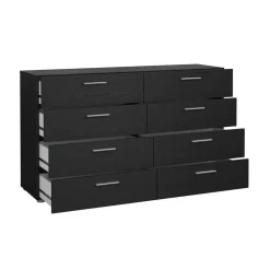 Hioshop Pepe kommode 8 lades zwarte structuur