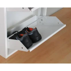 Schoenenkasten-Hioshop Pisa schoenenkast wit metaal met 5 vakken
