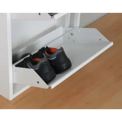 Schoenenkasten-Hioshop Pisa schoenenkast wit metaal met 3 vakken - set van 3