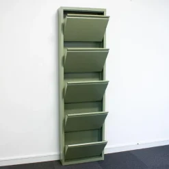 Schoenenkasten-Hioshop Pisa schoenenkast groen metaal met 10 vakken