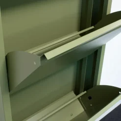Schoenenkasten-Hioshop Pisa schoenenkast groen metaal met 10 vakken