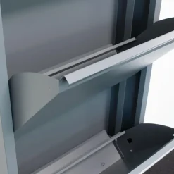Schoenenkasten-Hioshop Pisa schoenenkast grijs metaal met 5 vakken