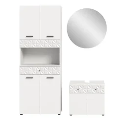 Badmeubelsets-Merkloos Hioshop Prisma badkamer P3 wit