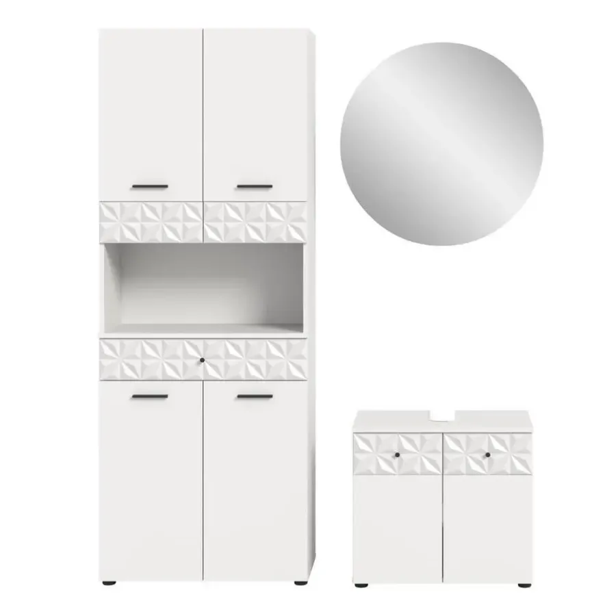 Badmeubelsets-Merkloos Hioshop Prisma badkamer P3 wit