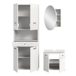 Badmeubelsets-Merkloos Hioshop Prisma badkamer P3 wit