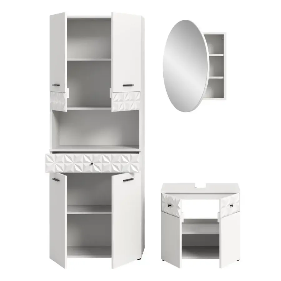 Badmeubelsets-Merkloos Hioshop Prisma badkamer P3 wit
