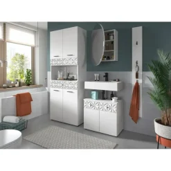 Badmeubelsets-Merkloos Hioshop Prisma badkamer P3 wit