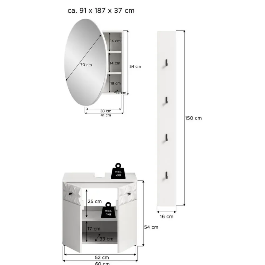 Merkloos Hioshop Prisma badkamer P5 wit