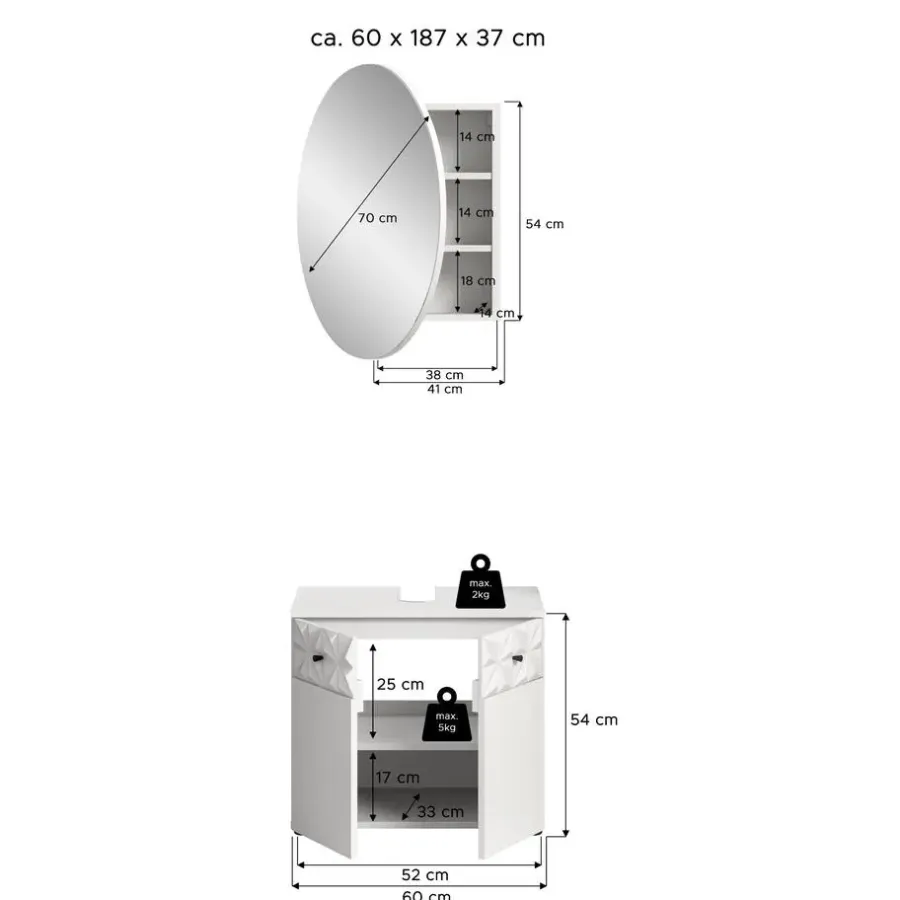 Merkloos Hioshop Prisma badkamer P6 wit