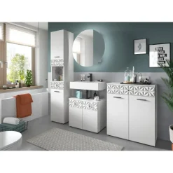 Merkloos Hioshop Prisma badkamerkast 2 deuren- 1 lade wit