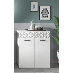 Merkloos Hioshop Prisma badkamerkast 2 deuren- 1 lade wit