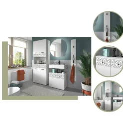 Merkloos Hioshop Prisma badkamerkast 2 deuren- 1 lade wit