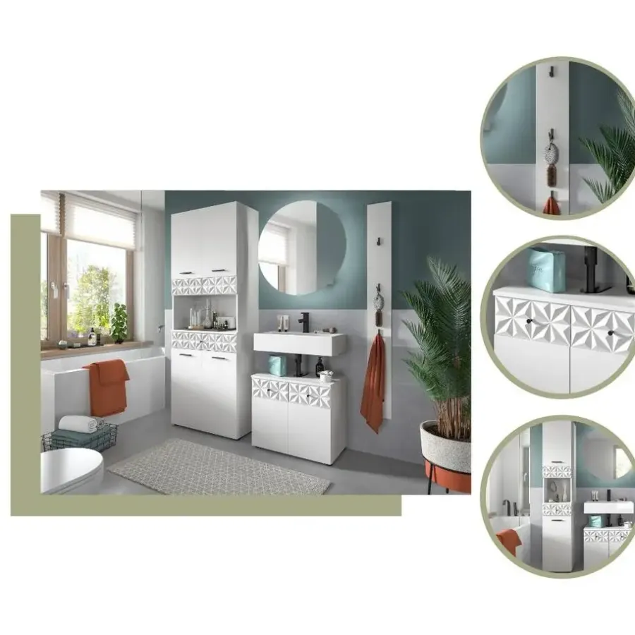 Merkloos Hioshop Prisma badkamerkast 2 deuren- 1 lade wit