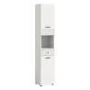 Merkloos Hioshop Prisma kolomkast 2 deuren- 1 lade- 1 plank wit