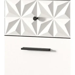 Merkloos Hioshop Prisma schoenenkast 2 schuifdeuren- 1 vouwdeur- 2 lades- 1 plank wit