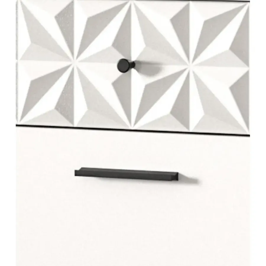 Merkloos Hioshop Prisma schoenenkast 2 schuifdeuren- 1 vouwdeur- 2 lades- 1 plank wit