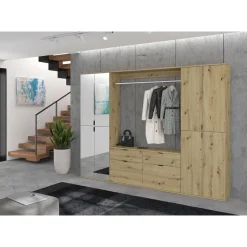 Draaideurkasten-Hioshop ProjektX kledingkast 4 deuren eiken decor