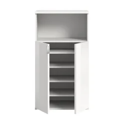 Schoenenkasten-Hioshop ProjektX schoenenkast 2 deuren 1 vak wit hoogglans