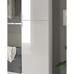 Schoenenkasten-Hioshop ProjektX schoenenkast 2 deuren 1 vak wit hoogglans