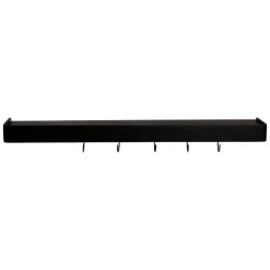 Wandplanken-Merkloos Hioshop Protopia Dan-Form wandplank met haken 9 haken fineer essen zwart