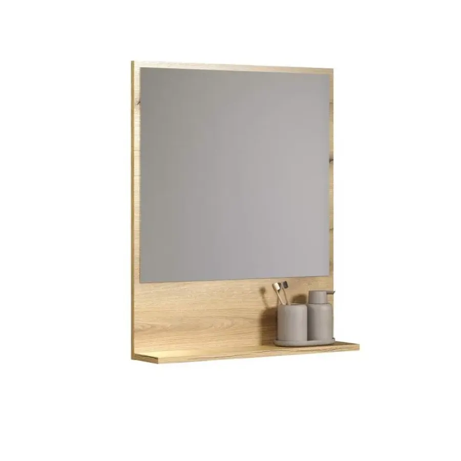 Spiegelkasten-Hioshop PureBliss spiegel bad 60cm met plank eik decor