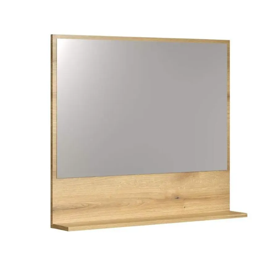Hioshop PureBliss spiegel bad 80cm met plank eik decor