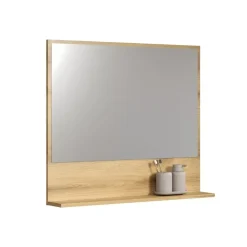 Hioshop PureBliss spiegel bad 80cm met plank eik decor