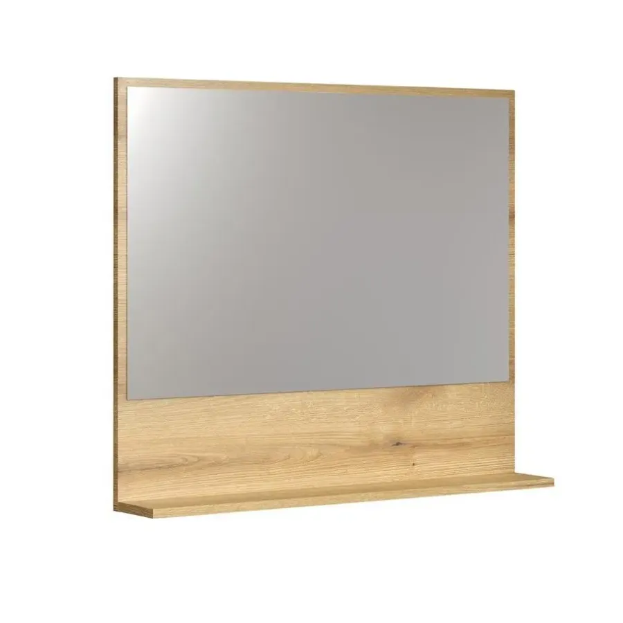 Hioshop PureBliss spiegel bad 80cm met plank eik decor