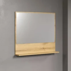 Hioshop PureBliss spiegel bad 80cm met plank eik decor