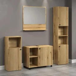 Hioshop PureBliss spiegel bad 80cm met plank eik decor