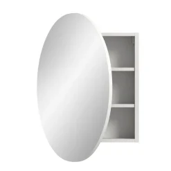 Hioshop Riff spiegelkast Ø70 cm 1 deur wit