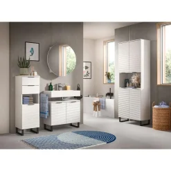 Hioshop Riff spiegelkast Ø70 cm 1 deur wit