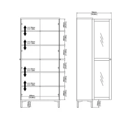 Buffetkasten-Hioshop Roma vitrinekast 2 deuren matzwart