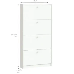 Schoenenkasten-Hioshop Schoenenkast wit mat 75x148x17 cm Escape